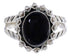 Southwest Sterling Silver Jewelry Jet Ring Size 5-1/2 YX35281